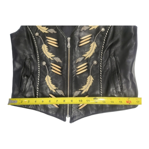 Tribe America Embelished Leather Vest SZ 8 RARE - Picture 7 of 16